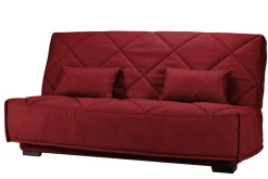 Canapé clic-clac tissu matelas Bultex 15 cm Gina - Griotte