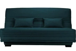 Canapé clic-clac tissu matelas 17 cm Guidel - Bleu Marine