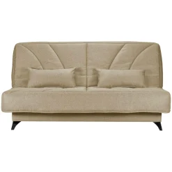 Canapé clic-clac tissu matelas Bultex 14 cm Gipsy - Sable