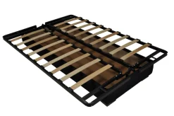 Canapé clic-clac tissu matelas 15 cm Gaya - Anthracite - 130 x 190 cm