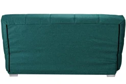 Canapé clic-clac tissu matelas Bultex 14 cm Gizia - Bleu Canard - 130 x 190 cm
