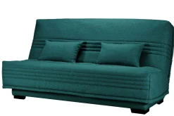 Canapé clic-clac tissu matelas 17 cm Guidel - Bleu Canard