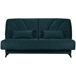 Canapé clic-clac tissu matelas Bultex 14 cm Gipsy - Bleu Marine