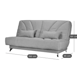 Canapé clic-clac tissu matelas Bultex 14 cm Gipsy - Bleu Marine