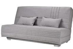 Canapé clic-clac tissu matelas 17 cm Genay - Gris Clair