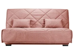 Canapé clic-clac tissu matelas Bultex 15 cm Gina - Rose