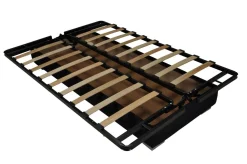 Canapé clic-clac tissu matelas Bultex 14 cm Gabriel - Gris