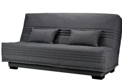Canapé clic-clac tissu matelas 17 cm Guidel - Gris Foncé