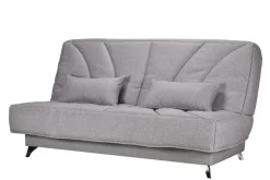 Canapé clic-clac tissu matelas Bultex 14 cm Gipsy - Gris Clair