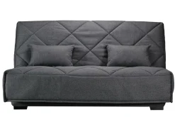 Canapé clic-clac tissu matelas Bultex 15 cm Gina - Gris Foncé