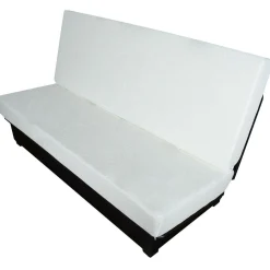 Canapé clic-clac velours matelas 15 cm Oriane - Gris Clair - Matelas mousse HR