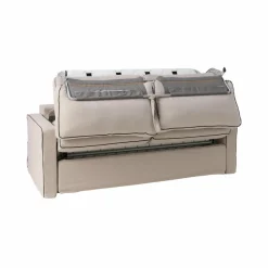 Canapé convertible coton/lin déhoussable Margot - Beige/Anthracite - 3 places