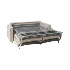 Canapé convertible coton/lin déhoussable Margot - Beige/Anthracite - 3 places