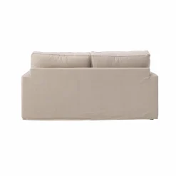 Canapé convertible coton/lin déhoussable Margot - Beige/Beige - 3 places