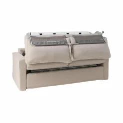 Canapé convertible coton/lin déhoussable Margot - Beige/Beige - 3 places