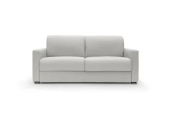 Canapé convertible cuir Aubin - Blanc - Grand 3 places