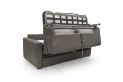 Canapé convertible cuir Aubin - Chocolat - Grand 2 places