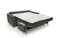 Canapé convertible cuir Aubin - Chocolat - Grand 2 places