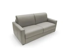 Canapé convertible cuir Aubin - Cappuccino - 3 places