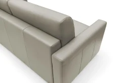 Canapé convertible cuir Aubin - Cappuccino - 3 places