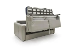 Canapé convertible cuir Aubin - Cappuccino - 3 places