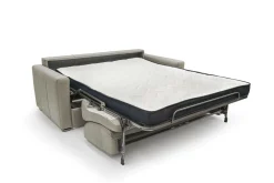 Canapé convertible cuir Aubin - Cappuccino - 3 places