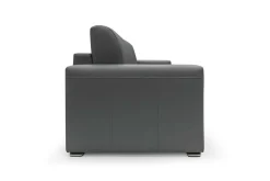 Canapé convertible cuir Aubin - Anthracite - Grand 2 places