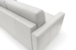 Canapé convertible cuir Aubin - Blanc - Grand 2 places