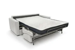 Canapé convertible cuir Aubin - Blanc - Grand 2 places