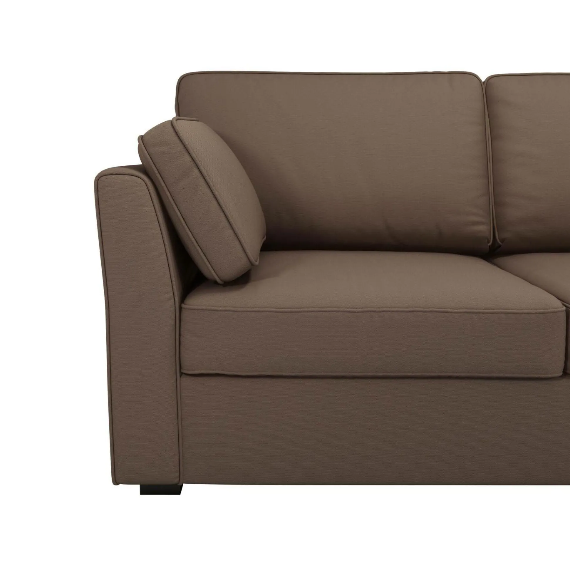 Canapé convertible tissu coton déhoussable Marbella - Taupe - 2 places