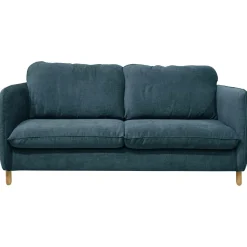 Canapé convertible tissu chenillé Portimo - Bleu Atlantique