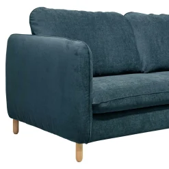 Canapé convertible tissu chenillé Portimo - Bleu Atlantique