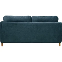 Canapé convertible tissu chenillé Portimo - Bleu Atlantique