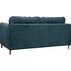 Canapé convertible tissu chenillé Portimo - Bleu Atlantique