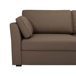 Canapé convertible tissu coton déhoussable Marbella - Taupe - 3 places