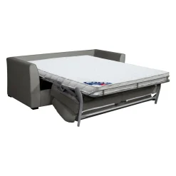 Canapé convertible tissu coton déhoussable Marbella - Gris - 3 places