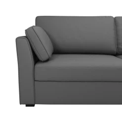 Canapé convertible tissu coton déhoussable Marbella - Gris - 3 places