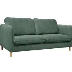 Canapé convertible tissu chenillé Portimo - Vert de gris