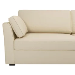 Canapé convertible tissu coton déhoussable Marbella - Beige - 4 places