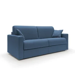Canapé convertible tissu déhoussable Aubin - Bleu - 3 places