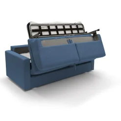 Canapé convertible tissu déhoussable Aubin - Bleu - 3 places