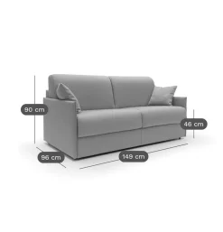 Canapé convertible tissu déhoussable Arthur - Bleu - Grand 2 places