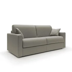 Canapé convertible tissu déhoussable Aubin - Taupe - Grand 3 places