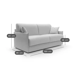 Canapé convertible tissu déhoussable Arthur - Anthracite - Grand 3 places