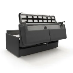 Canapé convertible tissu déhoussable Arthur - Anthracite - Grand 2 places