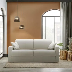 Canapé convertible tissu déhoussable Aubin - Gris - Grand 3 places