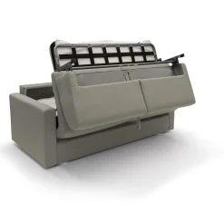 Canapé convertible tissu déhoussable Aubin - Taupe - Grand 2 places