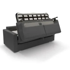 Canapé convertible tissu déhoussable Aubin - Anthracite - Grand 2 places