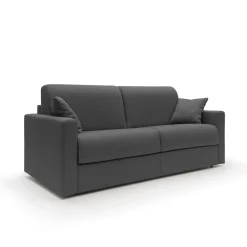 Canapé convertible tissu déhoussable Aubin - Anthracite - Grand 3 places