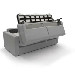 Canapé convertible tissu déhoussable Aubin - Gris - Grand 2 places